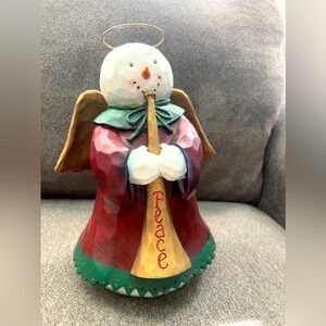 Angel playing horn. Resin. Halo could use touch up paint